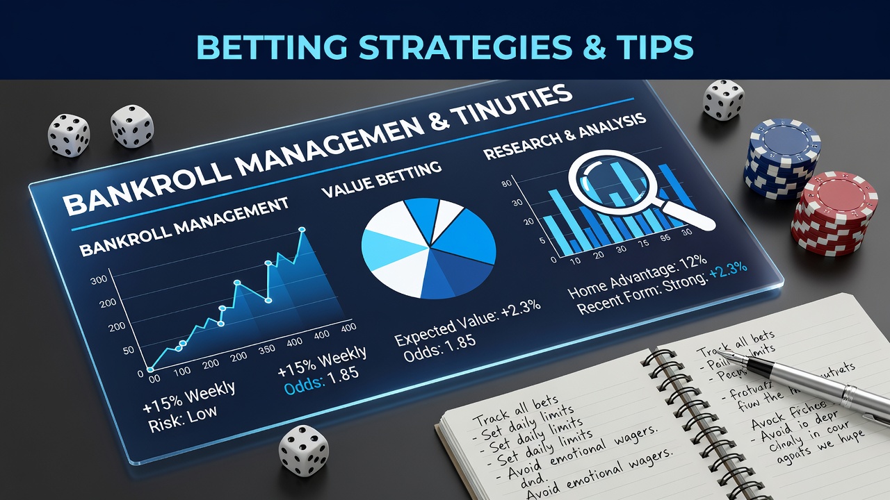 Detailed infographic showing bankroll allocation charts and probability matrices used in professional betting analysis