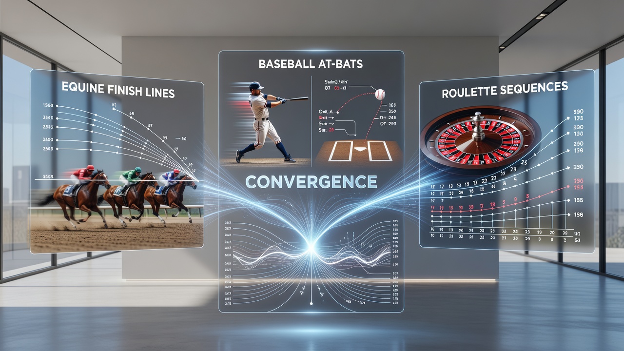 Dashboard view of mobile reward architecture mapping equine, baseball, and roulette event sequences