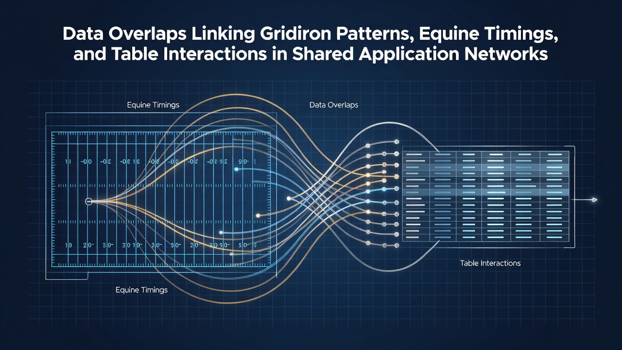 Network diagram showing data connections between football plays, horse race finishes, and casino table outcomes in mobile applications