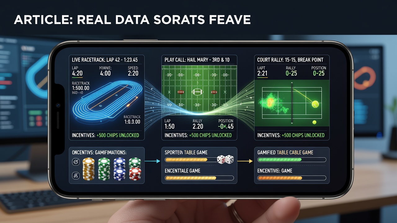 Digital platform dashboard showing integrated sports data feeds from horse racing, football, and tennis alongside casino table game options on a smartphone screen