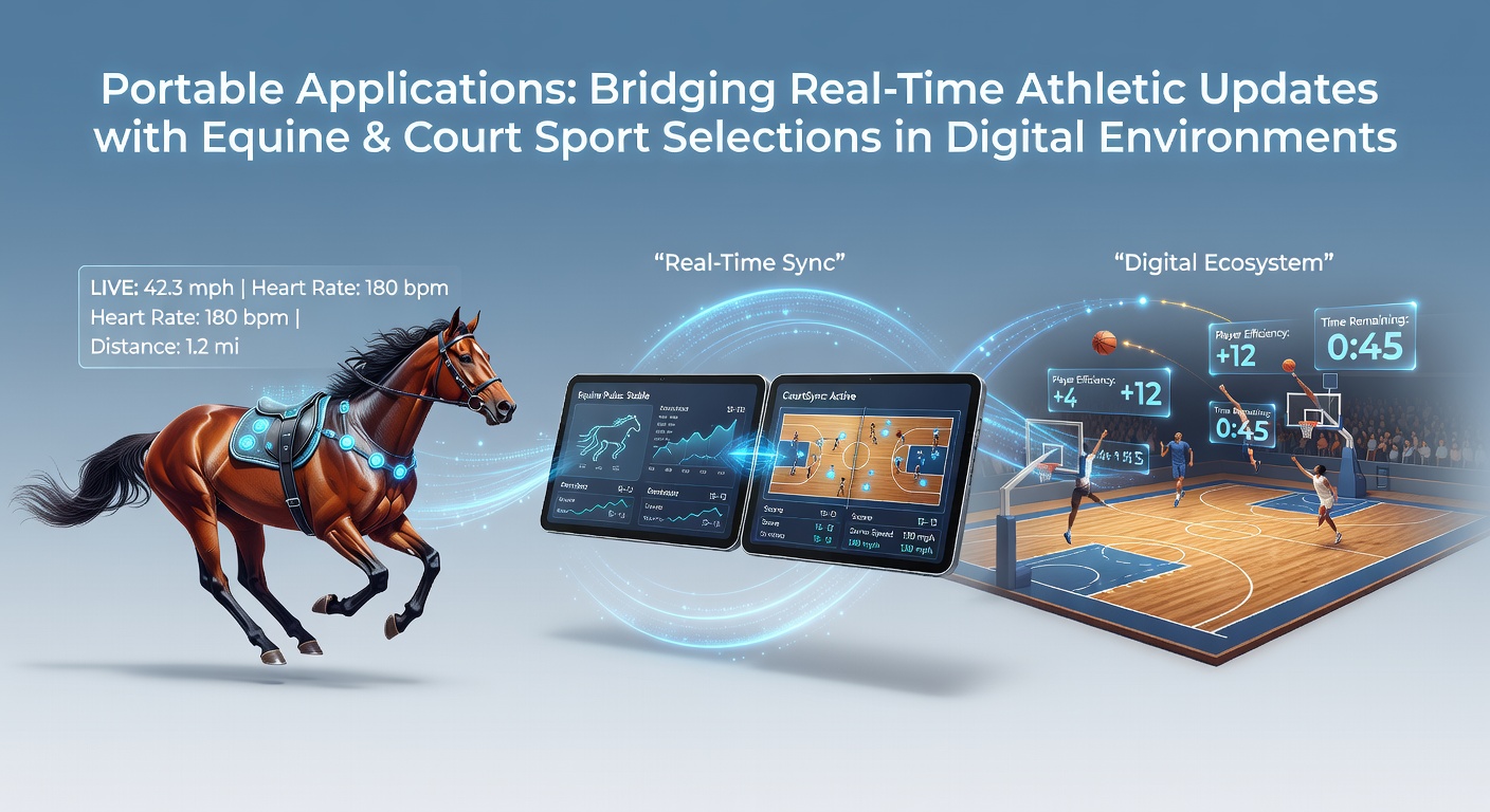 Mobile app interface displaying live equine and court sport updates on a smartphone screen