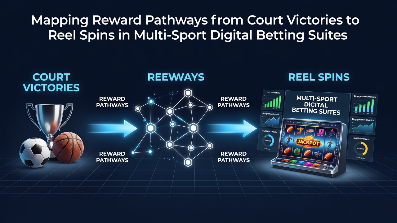 Digital interface showing integrated sports betting and casino reward pathways across multiple platforms