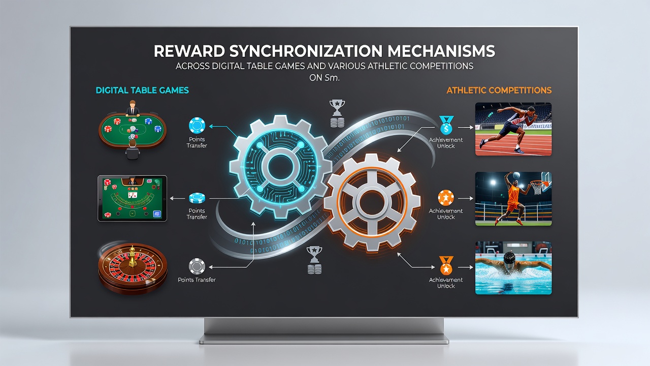 Mobile app dashboard showing reward synchronization between horse racing finishes and poker table sessions with real-time point updates